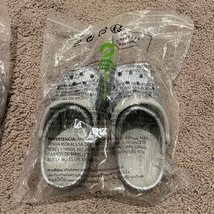 CROCS silver glitter shoes size c10